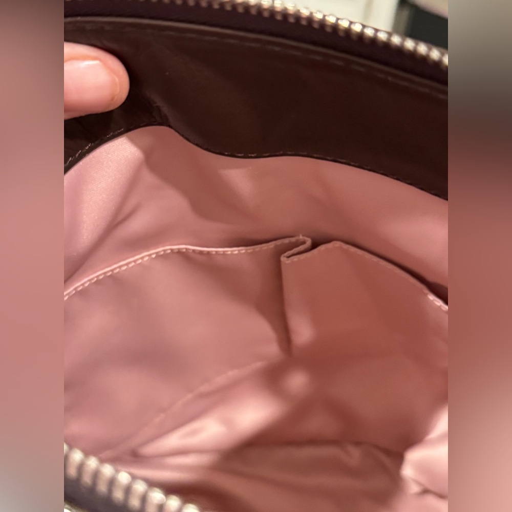 Coach Signature Jacquard Crossbody Bag Brown Leather Trim - Picture 8 of 12